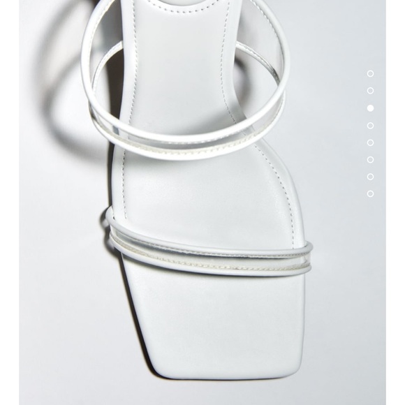 ZARA WHITE HIGH-HEEL SANDALS WITH VINYL STRAPS - Picture 5 of 11